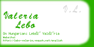 valeria lebo business card